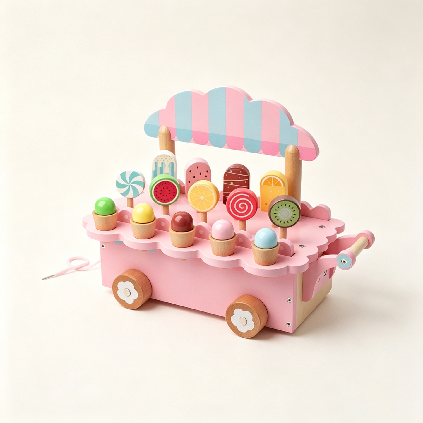 Wooden Ice Cream Cart Play Set