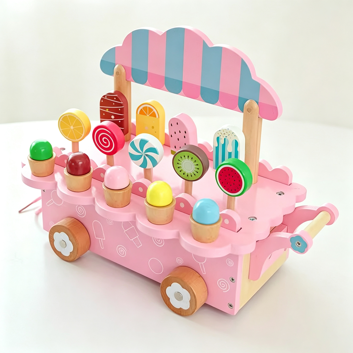 Wooden Ice Cream Cart Play Set