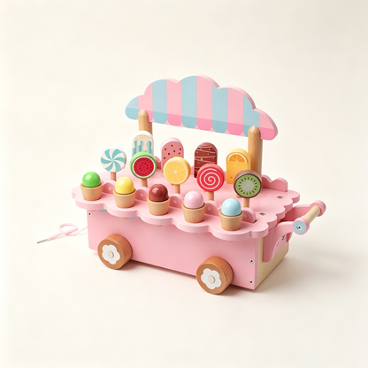 Wooden Ice Cream Cart Play Set